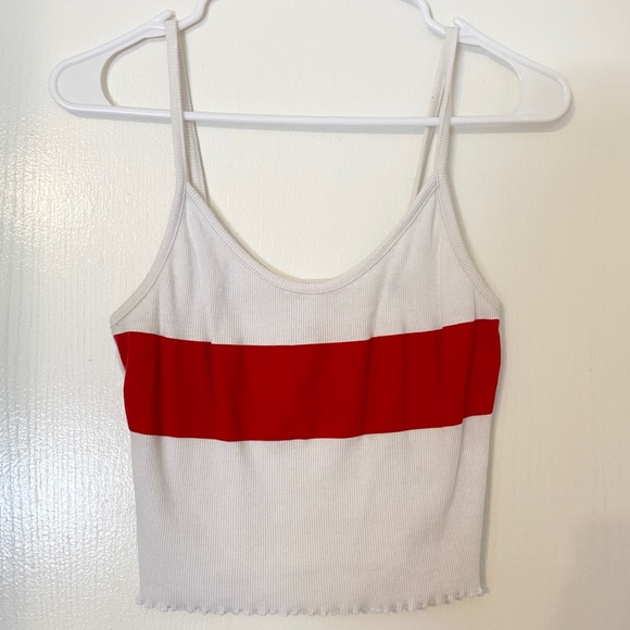 PacSun Tops - PACSUN White & Red Striped Tank Top